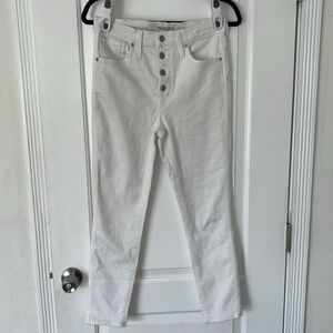 Madewell button fly 10” high rise skinny crop 28 stretch jeans